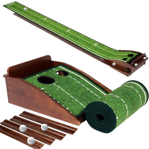 Golf Putting mat Putting Mat for Indoors Putting Green, Mini Golf, Putting Mat Indoor Golf Matt Putting Green with Automatic Ball Return for Indoor and Outdoor, Office