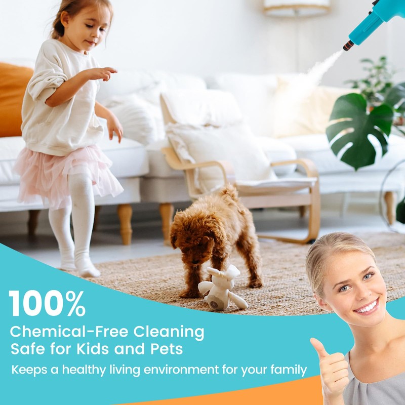 CHEFJOY Handheld Steam Cleaner, 1400W Pressurized Steamer with 17 Pieces