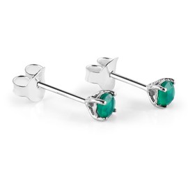 Green Onyx 925 Sterling Silver Stud Earrings For Women & Girls, 4mm Hypoallergenic Stud, Birthstone, Cartilage Earring, Solitaire