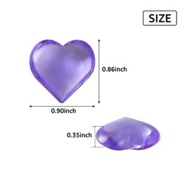 Red Acrylic Heart Translucent Hearts Shaped Crystals Gems for Table Scatter, Valentine's Day, Wedding, Artwork, Birthday Party Decoration, Favor Vase Filler (150 Pieces) (Violet)