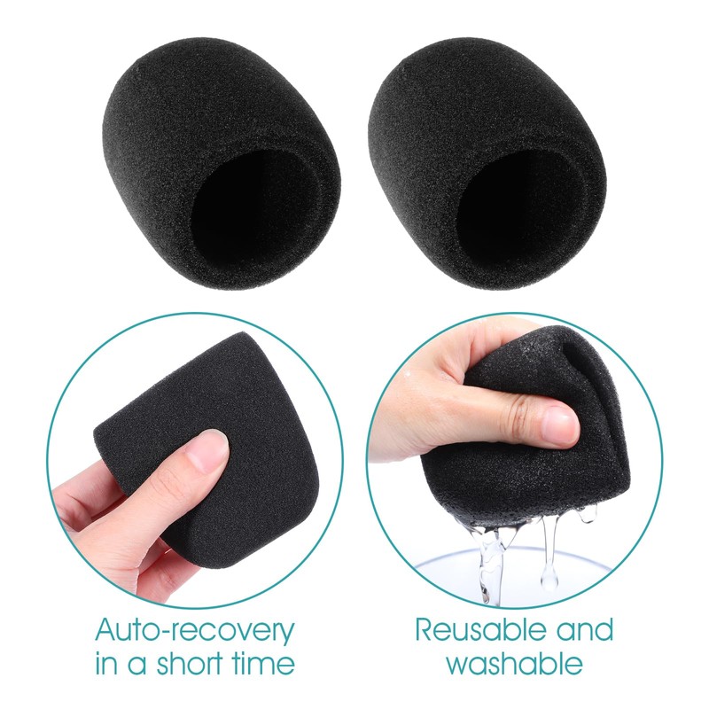 Piriuuo 2 Pcs Microphone Covers Foam, Soft Mic Covers for
