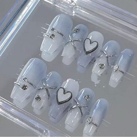 Nail Tip, 3D, Long, Blue, Red, Pink, Black, Popular, Korean, Summer, Youth, Spring, Autumn, Winter, Short, False Nail, Popular, 3D Fashionable, School Entrance Ceremony, Graduation Ceremony