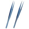 2 Pcs Fine Tipped Tweezers Straight Tip Bent Tip Titanium