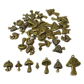 Honbay 42PCS Alloy Mushroom Charms Pendant Cute Jewelry Findings for Earring Necklace Bracelet Keychain Craft Making (7 Style)