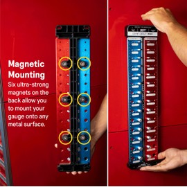 SST - Identibolt PRO - Thread Checker with Magnetic Wall Mount - 28 Nut & Bolt Identifier Gauge - Measures #6 to ½ & 4mm to 14mm - Tight Tolerance & Industrial Grade Precision - Designed in The USA