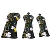 BORDSTRACT 3PCS Golf Head Cover, Trefoil Pattern PU Leather Golf