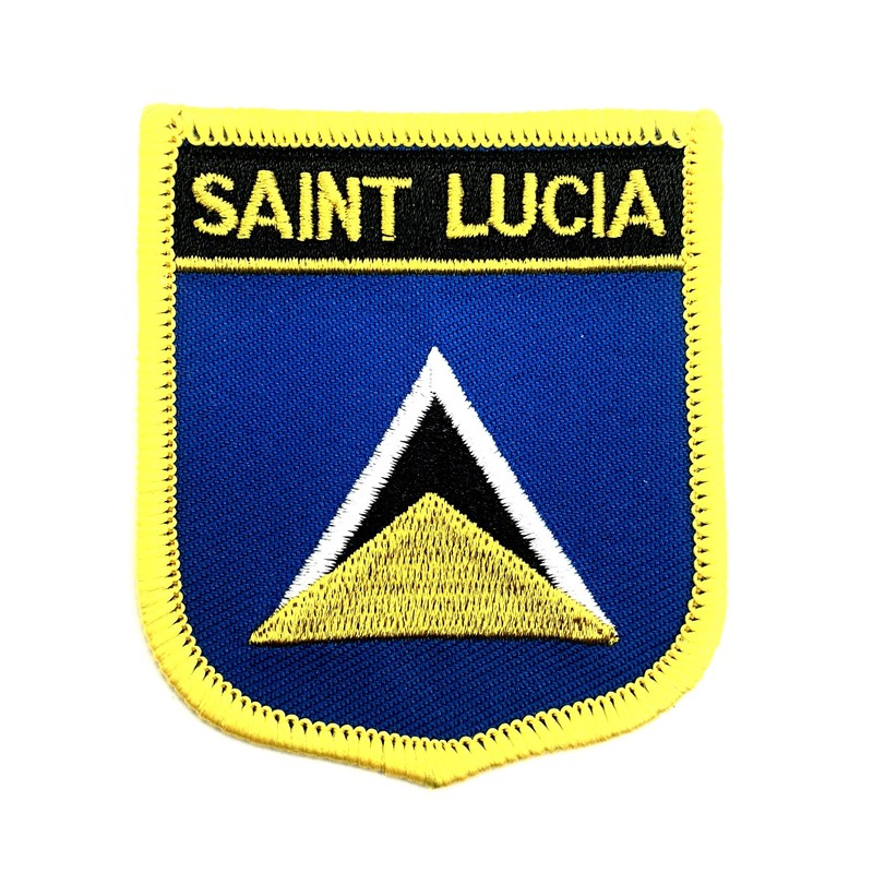 Saint Lucia Caribbean Flag Iron On Embroidered Fabric Sew On