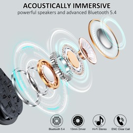 Wireless Earbuds, 2026 Bluetooth 5.4 Headphones Sports, 50 Playback Over-Ear buds with ENC Noise Cancelling Mics, Deep Bass Fitness Earphones Gym Running Workout, IP7 Headset with Earhook, LED Display