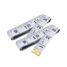2 in 1 Tape Measure, 150 cm Tailor's Tape Measure, Roll Measure, Flexible Tape Measure for Body, Chest, Waist, Circumference, Measure Fabric, Tailor and Sewing, White, Pack of 2