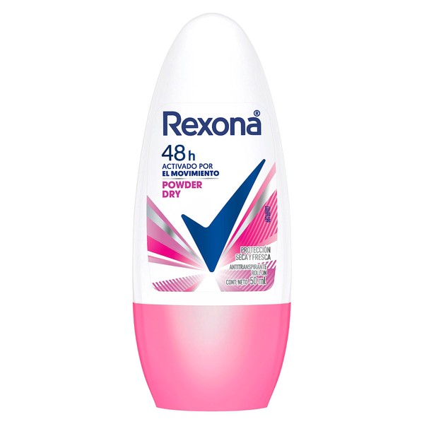 Rexona Powder Desodorante Antitranspirante para Mujer en Roll On Protección Seca y Fresca 50 ml