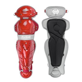 All-Star Top Star Series Leg Guards - Scarlet Red, 15", Ages 12-16 - Baseball Accessories, Baseball Equipment Kit