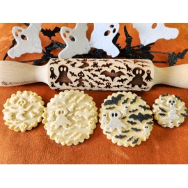 Spooky Skies! Ghosts & Bats Embossed Rolling Pin