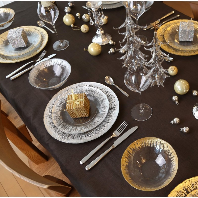 Vetro Felice 349122P Medium Plate Western Tableware Plate, Silver, 8.5