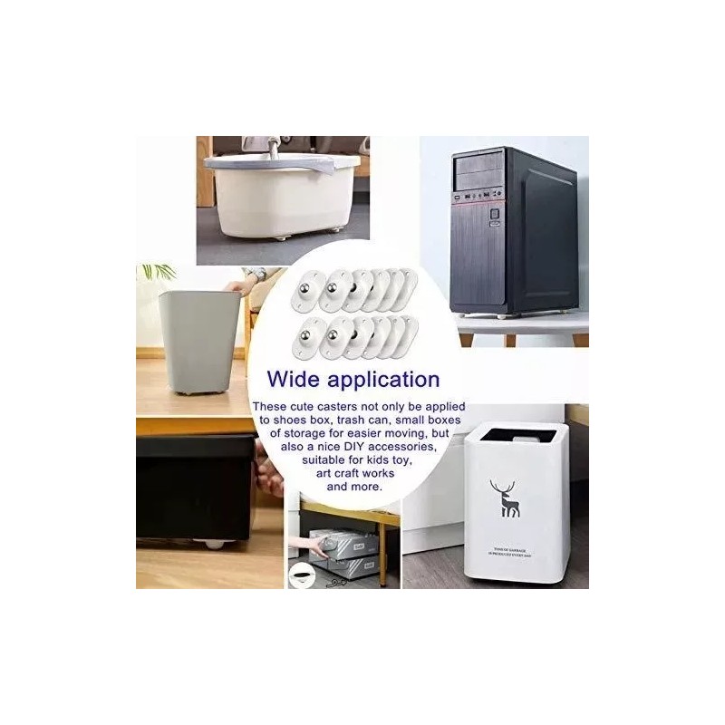 Dolores 8pcs Mini Ruedas Giratorias Acero Inoxidab 360° Autoadhesivo