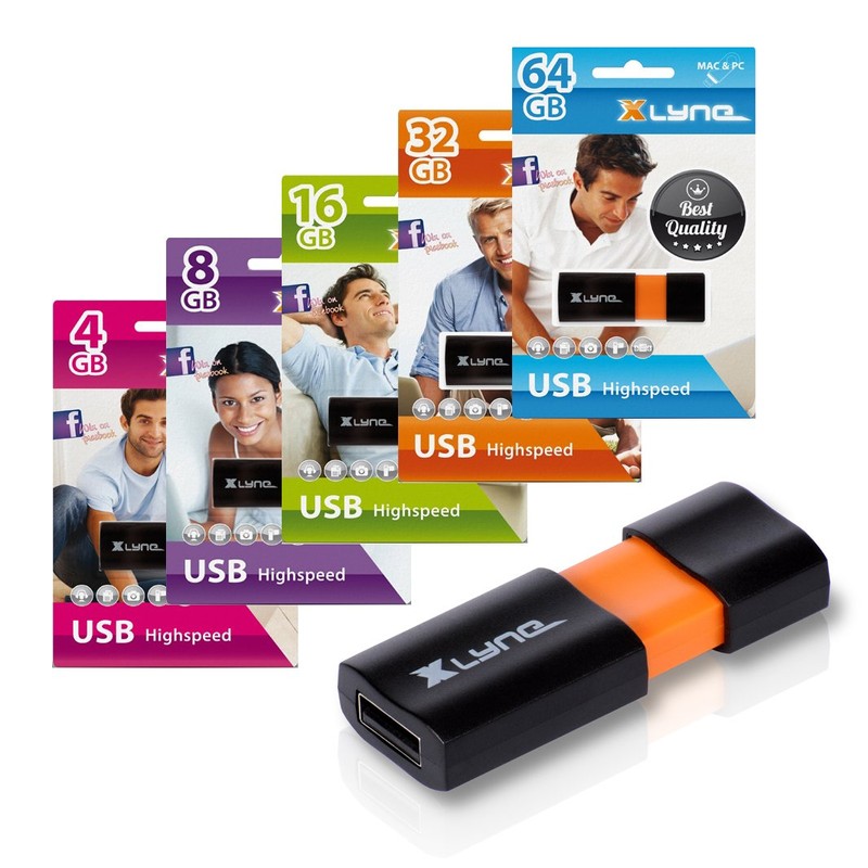 Xlyne Wave 4GB USB 2.0 Flash Memory Stick Black