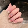 Rhinestone Nails 24 Pcs Long Fake Nails Ice Powder Elegant