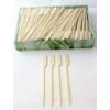 250x Paddle Food Skewers Bamboo Natural 12cm