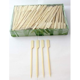 250x Paddle Food Skewers Bamboo Natural 12cm