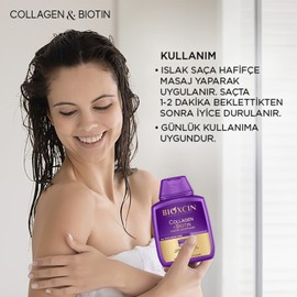 Bioxcin Collagen & Biotin Volumen Shampoo 300ml - Für Dickeres, Stärkeres & Fülligeres Haar - Gegen Haarausfall - Alle Haartypen