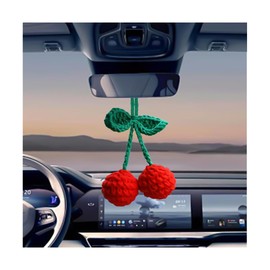 Osilly Car Rear View Mirror Hanging Charm, Adjustable Handmade Cute Daisy Flower Automotive Pendant Decor Charms Hanging Ornament Keychain for Women, Universal for SUV Truck RV（Style D）
