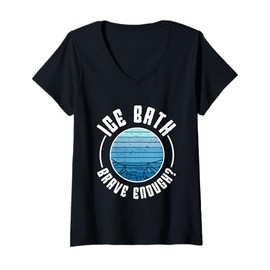 Womens Ice Water Ice Bath Bold Ice Bath V-Neck T-Shirt
