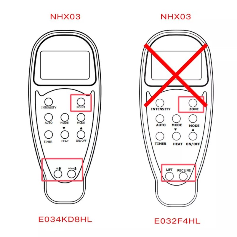 Emomo 8 Pin Massage Remote Control Model NHX03 E034KD8HL for