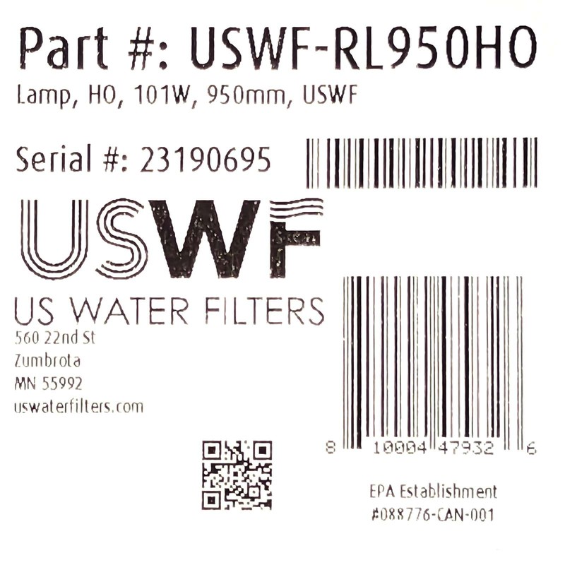 US Water Filters RL950HO Replacement UV Lamp for USWF H4-PS