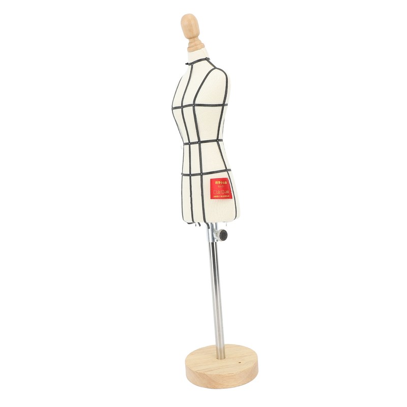 Miniature Dress Form with Stand Wood Base Sewing Mannequin Body