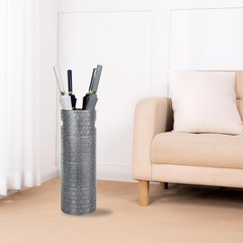 Concepts 21 inch Heavy Duty Metal Umbrella Stand - Durable Storage Holder for Umbrellas - Indoor and Outdoor Use - Stylish and Modern Organizer for Entryways. (Silver Lace)