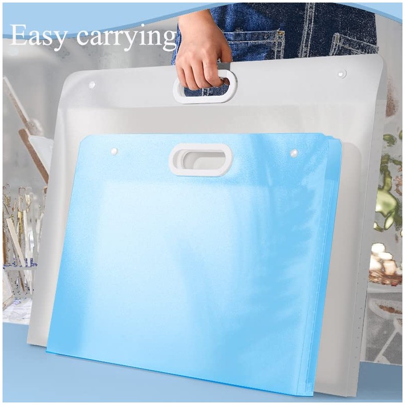 Sohynca Plastic Art Portfolio, Large Art Portfolio with Handles,Waterproof Portfolio