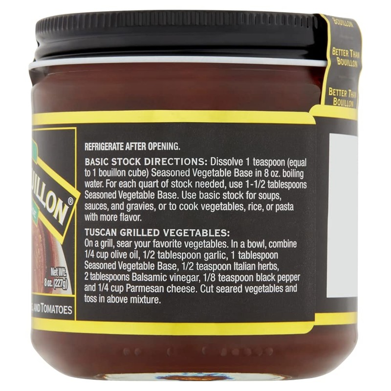 Better Than Bouillon Premium Seasoned Vegetable Base, Blendable Base for