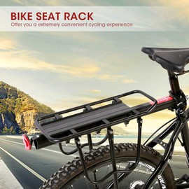 AYNEFY Bike Cargo Rack, Aluminum Alloy Mountain Bike Rear Rack Adjustable Quick Release Bicycle Rear Shelf Rear Seat Luggage Carrier Cycling Accessory