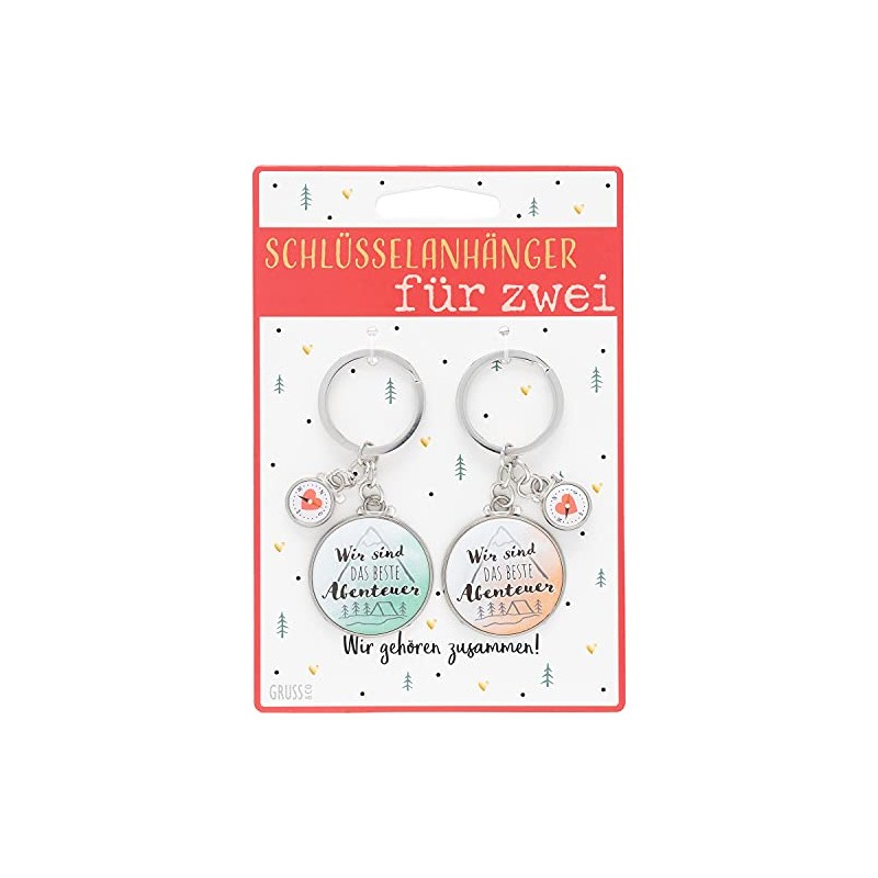 GRUSS & CO Couple Keyring "Wir sind das beste Abenteer:
