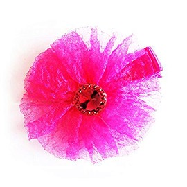 HAND ® FHC06 Elegant Beautiful Fabric Flower with Rhinestone Alligator Hair Clips - Assorted Colors - Pack of 5