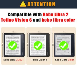 TOPCASE Case for Tolino Vision Color (2024)/Kobo Libra Colour 2024/Kobo Libra 2/Tolino Vision 6 2021 eReader 7 Inch with Stand Function and Card Slot, M Green