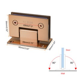 uxcell 90 Degree Glass Door Hinge 2pcs for 8-12mm(0.31"-0.47") 304 Stainless Steel Cupboard Showcase Cabinet Door Hinge Glass Clamp, Rose Gold