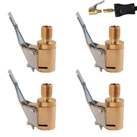 pawpoem 4pcs Aauto Valve Lever Connector Air Chuck Brass for Tyre Inflation, PVC Brass Air Chuck Connection, up to 250 PSI, Compatible with Car, Truck, Motorcycle, Bicycle, Air Pump and Compressor