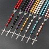Kuesn 8mm Pearl Rosary Beads Catholic Necklace Glass Beads Necklace