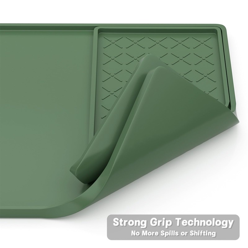 Rnivvi Silicone Coffee Mat, 16" x 24" Waterproof Raised Edge