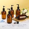 Sliner 6 Pcs Plastic Shampoo and Conditioner Dispenser Bottles 16.9