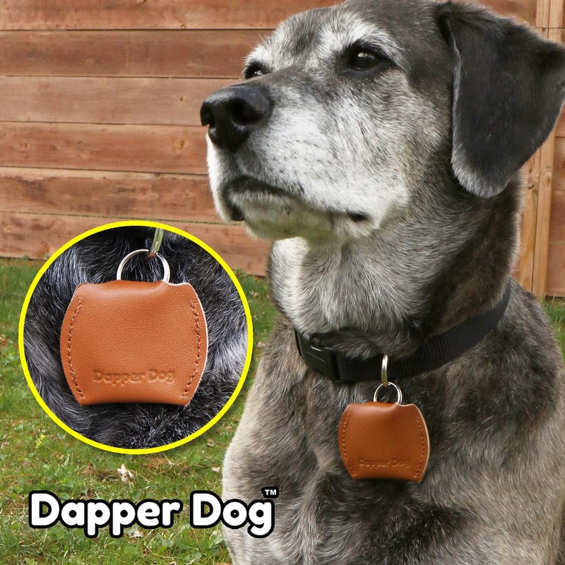Dapper Dog Leather Dog Tag Silencer (Brown)