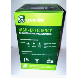 Greenlite New-Low-Flow Shower Head Water-Saving Fixed in Silver Greenlite Aerators 1.5 GPM