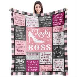 Joyloce Boss Lady Gifts for WomenThrow Blanket 60"X50", Best Boss Gifts for Women, Christmas Birthday Appreciation Thank You Gifts for Boss Woman Female