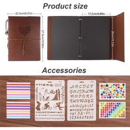 ThxMadam Scrapbook Album Leather Photo Album Vintage Wedding Guest Book DIY Memory Book with 60 Black Pages Present for Christmas Valentines Anniversary Mother’s Day Birthday Gift for Mum Dad Friend