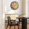 Large Wall Clock 30IN, Silent Metal Wood Style Wall Clocks