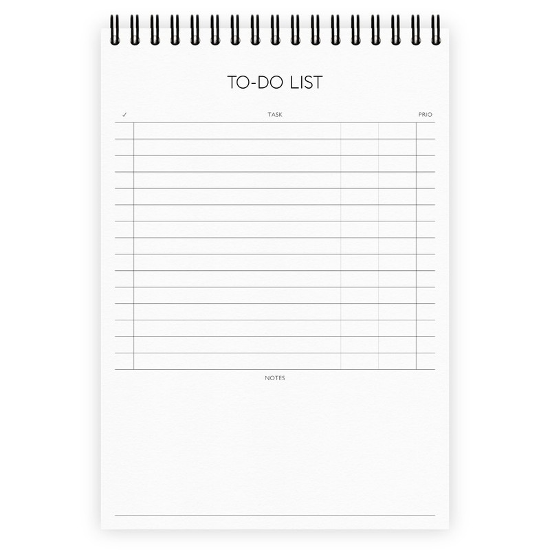 etmamu 250 To-Do List A5, 60 Sheets, 3 Columns, Task