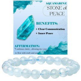 Bivei Pearl Bracelet for Women 8 mm Semi Precious Natural Stone Stretch Elastic Jewellery Yoga Gifts, Stone, No gemstone