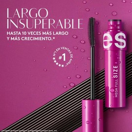 ésika - Mega Full Size Máscara de Pestañas Negro 8 g, Máscara de Pestañas a Prueba de Agua, Efecto Largo Insuperable, con Cepillo Long Effect, Sensacion Ligera, con Biotinyl y Pantenol