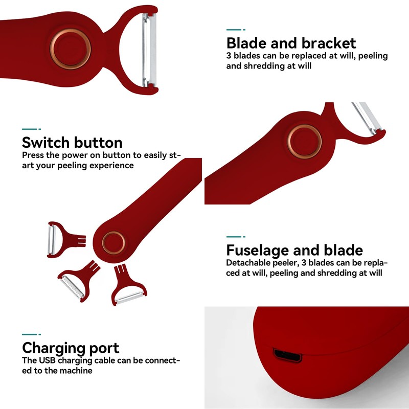 3-in-1 Electric Peeler | Auto Blade for Fruits/Vegetables | 3
