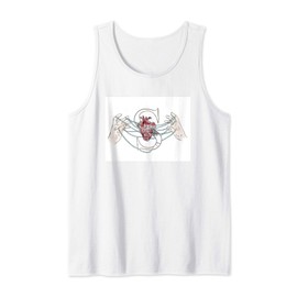 Graphik Fingers with Heart Geometric Triangle Handdrawn Tank Top